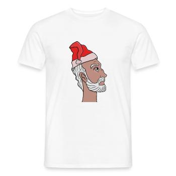 Der Weihnachtsmann schaut nach oben - Männer T-Shirt - Weiß - Vorne - AI Model Male 178 dark (178cm)