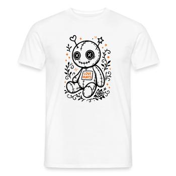 Poupée vaudou - L’amour fait mal, Halloween 2025 - T-shirt homme - blanc - Devant - AI Model Male 178 dark (178cm)