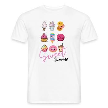 Sweet Happiness Makers - Illustrations de desserts mignons - T-shirt homme - blanc - Devant - AI Model Male 178 dark (178cm)