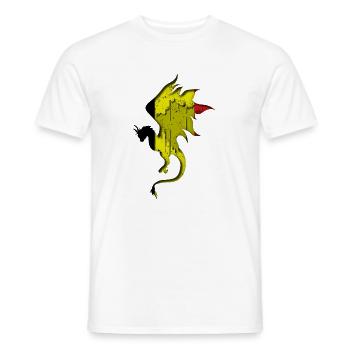 Drapeau de la Belgique - Belgique - Silhouette de dragon - T-shirt homme - blanc - Devant - AI Model Male 178 dark (178cm)
