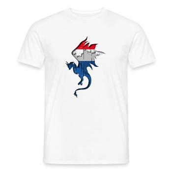 Flag of the Netherlands - Netherlands - Silhouette of - Men's T-Shirt - white - Front - AI Model Male 178 dark (178cm)