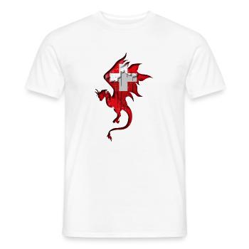 Drapeau de la Suisse - Suisse - Dragon Silhouette - T-shirt homme - blanc - Devant - AI Model Male 178 dark (178cm)