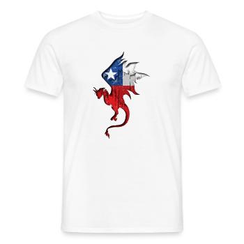 Flagge von Chile - Chile - Drachensilhouette - Männer T-Shirt - Weiß - Vorne - AI Model Male 178 dark (178cm)