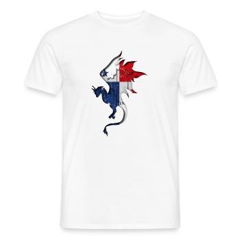 Panama Flag - Dragon Silhouette - Men's T-Shirt - white - Front - AI Model Male 178 dark (178cm)