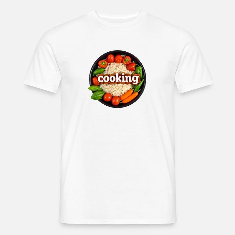 Kulinarisches Kochen mit Frischem Gemüse - Männer T-Shirt - Weiß