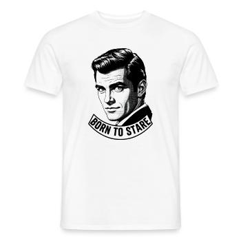 Born To Stare Funny Retro Comic Man - Men's T-Shirt - white - Front - AI Model Male 178 dark (178cm)