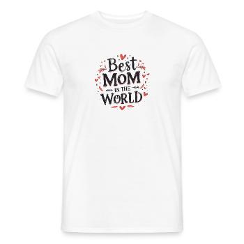 Meilleur design de figurine Mom World - T-shirt homme - blanc - Devant - AI Model Male 178 dark (178cm)