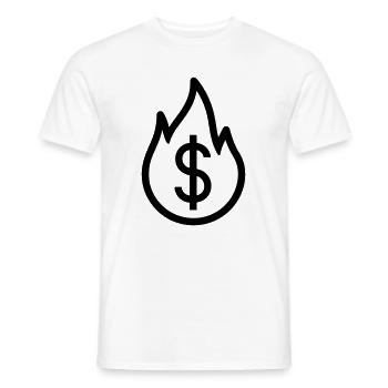Burning Money - Men's T-Shirt - white - Front - AI Model Male 178 dark (178cm)