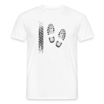 Track and Footprint Pattern - Men's T-Shirt - white - Front - AI Model Male 178 dark (178cm)