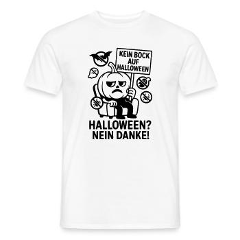 Anti Halloween No Thanks - Men's T-Shirt - white - Front - AI Model Male 178 dark (178cm)