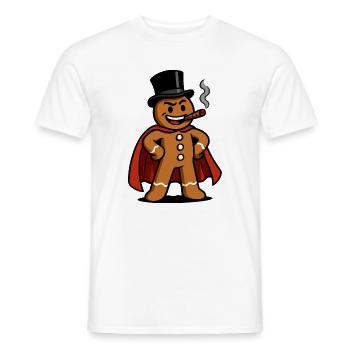 Héros en pain d’épices avec cigare - T-shirt homme - blanc - Devant - AI Model Male 178 dark (178cm)