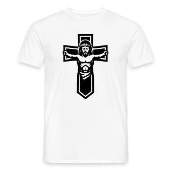 Symbole de la Croix de Jésus chrétien - T-shirt homme - blanc - Devant - AI Model Male 178 dark (178cm)