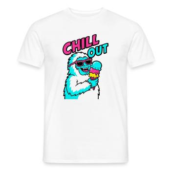 Chill Out Yeti - Männer T-Shirt - Weiß - Vorne - AI Model Male 178 dark (178cm)