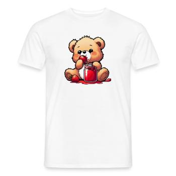 Bear Teddy Bear Bear - Men's T-Shirt - white - Front - AI Model Male 178 dark (178cm)
