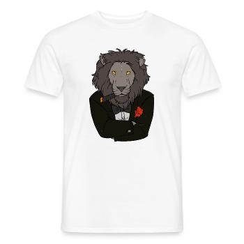 Löwe im Smoking mit Rose / Lustiges Design - Männer T-Shirt - Weiß - Vorne - AI Model Male 178 dark (178cm)