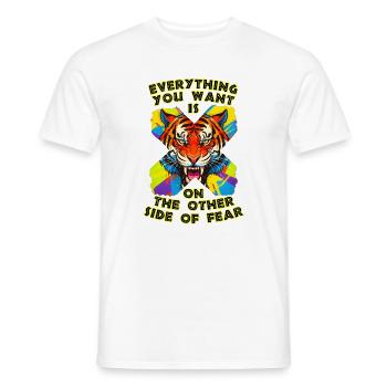 Tiger & Fear - Men's T-Shirt - white - Front - AI Model Male 178 dark (178cm)