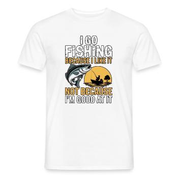 Je vais pêcher pas parce que je suis doué - T-shirt homme - blanc - Devant - AI Model Male 178 dark (178cm)