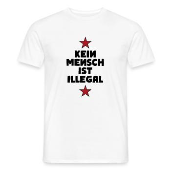 Personne n’est illégal - Migration - Illégalité - T-shirt homme - blanc - Devant - AI Model Male 178 dark (178cm)