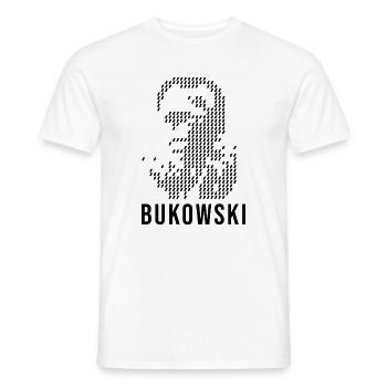 Charles Bukowski geometric design portrait - Men's T-Shirt - white - Front - AI Model Male 178 dark (178cm)