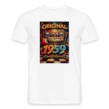 1959 Retro Rock Neon Kassette - Männer T-Shirt - Weiß - Vorne - AI Model Male 178 dark (178cm)