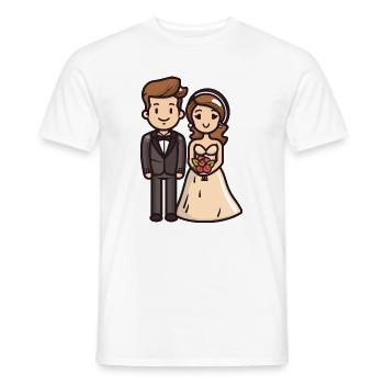 Couple marié marié - T-shirt homme - blanc - Devant - AI Model Male 178 dark (178cm)