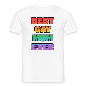 Beste schwule Mutter aller Zeiten: Rainbow Pride - Männer T-Shirt - Weiß - Vorne - AI Model Male 178 dark (178cm)