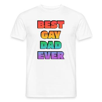 Bester schwuler Papa aller Zeiten, Rainbow - Männer T-Shirt - Weiß - Vorne - AI Model Male 178 dark (178cm)