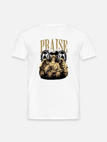 Engel Lobpreis Kunstaltar - Männer T-Shirt - Weiß