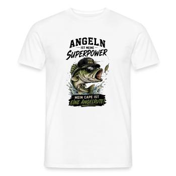 Angeln ist meine Superpower - Männer T-Shirt - Weiß - Vorne - AI Model Male 178 dark (178cm)