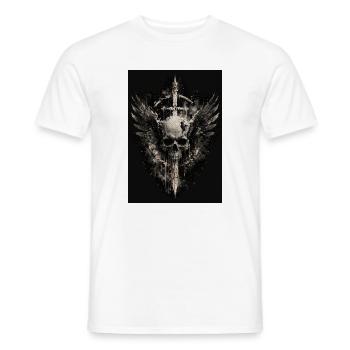 Dark Skull Flight with Blade - Men's T-Shirt - white - Front - AI Model Male 178 dark (178cm)
