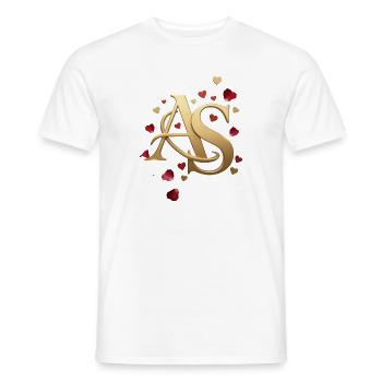 Goldenes AS Monogramm mit Rosen - Männer T-Shirt - Weiß - Vorne - AI Model Male 178 dark (178cm)