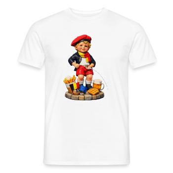 Belgische Manneken Pis - Männer T-Shirt - Weiß - Vorne - AI Model Male 178 dark (178cm)