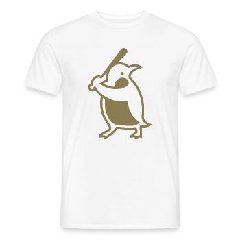 Pinguin Baseballspieler Silhouette - Männer T-Shirt - Weiß - Vorne - AI Model Male 178 dark (178cm)