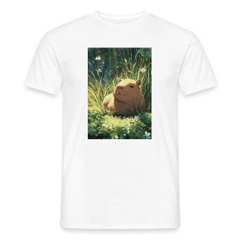 Hamster soleil dans l'herbe - T-shirt homme - blanc - Devant - AI Model Male 178 dark (178cm)