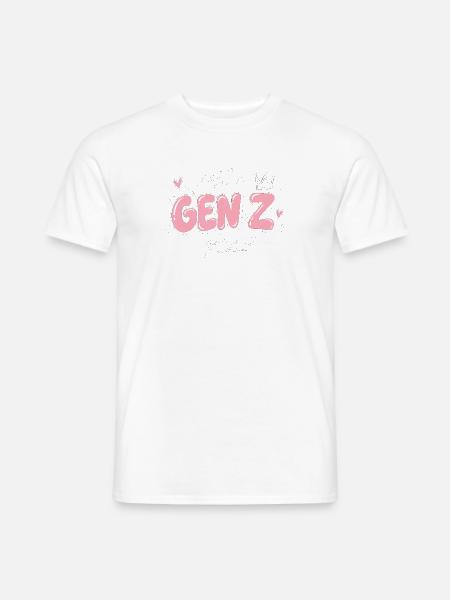 GenZ Girl Pink Sketch Tee - Männer T-Shirt - Weiß