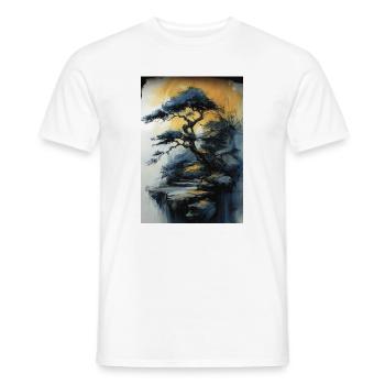 Einsame Kiefer auf leuchtender Klippe - Männer T-Shirt - Weiß - Vorne - AI Model Male 178 dark (178cm)