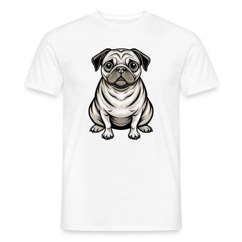 Mopshund-Sitten - Männer T-Shirt - Weiß - Vorne - AI Model Male 178 dark (178cm)