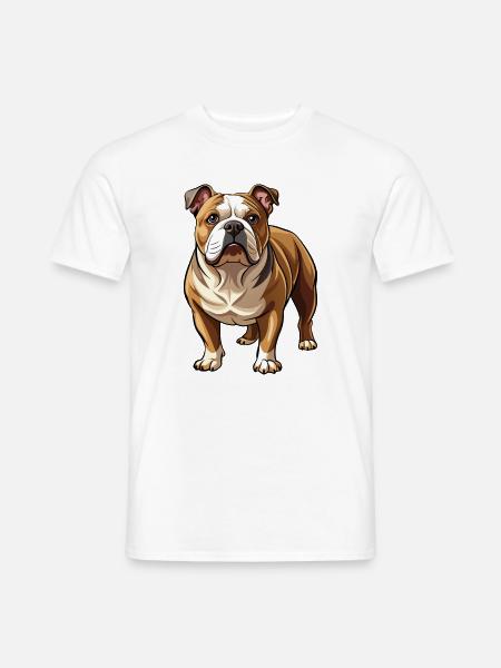 Bulldog-Hund-Stand - Männer T-Shirt - Weiß