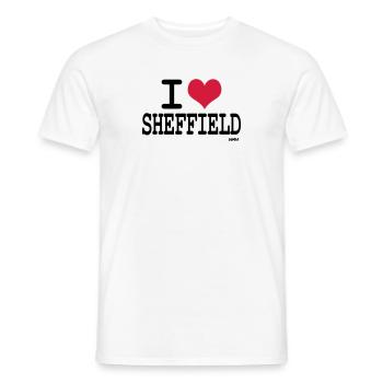 ich liebe by wam sheffield - Männer T-Shirt - Weiß - Vorne - AI Model Male 178 dark (178cm)