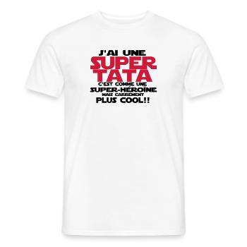 j'ai une super tata - T-shirt homme - blanc - Devant - AI Model Male 178 dark (178cm)