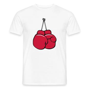 Boxe vecteur de bande dessinée gants - T-shirt homme - blanc - Devant - AI Model Male 178 dark (178cm)