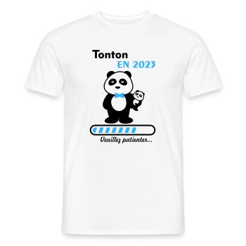 Tonton en 2023, annonce grossesse, futur oncle - T-shirt homme - blanc - Devant - AI Model Male 178 dark (178cm)