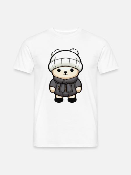 Eisbär Winter Bär Comic Niedlich - Männer T-Shirt - Weiß