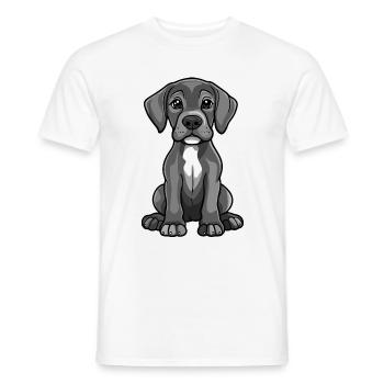 Dogue Allemand Chien Bande Dessinée Mignon - T-shirt homme - blanc - Devant - AI Model Male 178 dark (178cm)