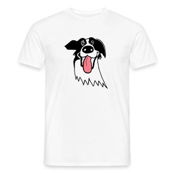 Cute Border Collie - Men's T-Shirt - white - Front - AI Model Male 178 dark (178cm)