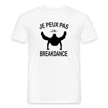 Je Peux Pas J'ai Breakdance - T-shirt homme - blanc - Devant - AI Model Male 178 dark (178cm)