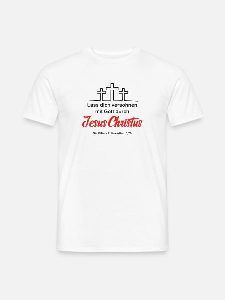 Lass dich versöhnen durch Jesus Christus (V.2) - Männer T-Shirt - Weiß
