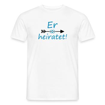 Er heiratet Junggesellenabschied Polterabend - Männer T-Shirt - Weiß - Vorne - AI Model Male 178 dark (178cm)