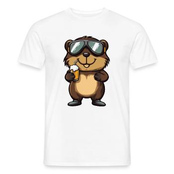 Biber Ski Bier - Männer T-Shirt - Weiß - Vorne - AI Model Male 178 dark (178cm)