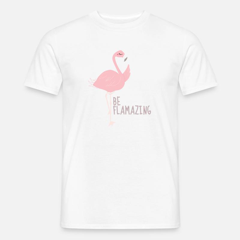 Flamingo - Männer T-Shirt - Weiß